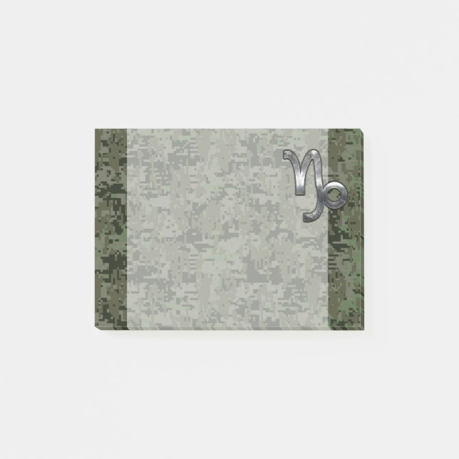 Capricorn Zodiac Sign auf olivengrüne digitale Cam Post-it Klebezettel (Vorderseite)