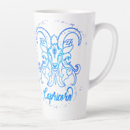 Capricorn zodiac sign bright light blue glitter milchtasse