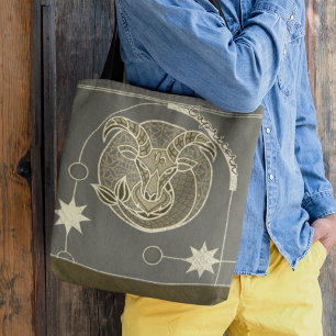 Capricorn Zodiac Sign Brown und Gray Mandala