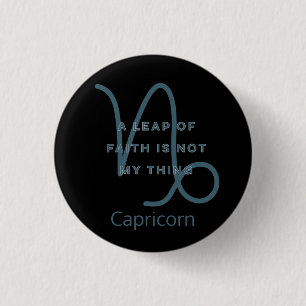 Capricorn Zodiac Sign Fusion Zitat Blue Geburtstag Button