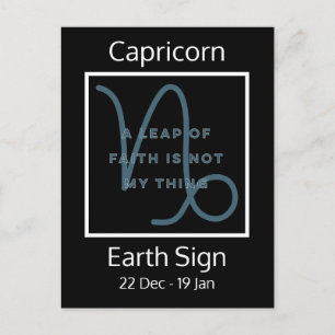 Capricorn Zodiac Sign Fusion Zitat in Blau und Wei Postkarte