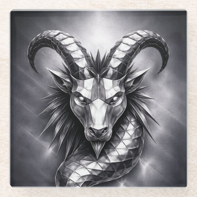 capricorn zodiac sign glasuntersetzer (Vorderseite)