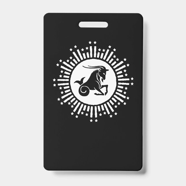 Capricorn Zodiac Sign Goat Cosmic Sternexplosion D Ausweis (Vorderseite)