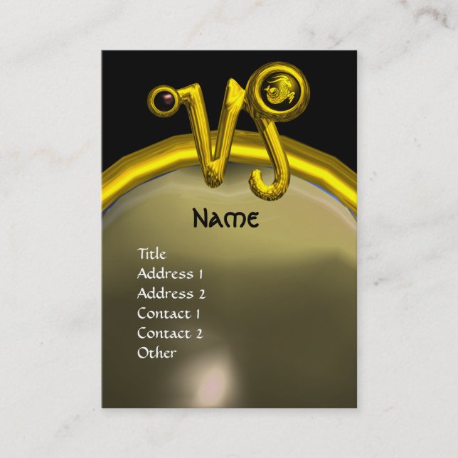 CAPRICORN ZODIAC SIGN JEWEL MONOGRAM VISITENKARTE (Vorderseite)