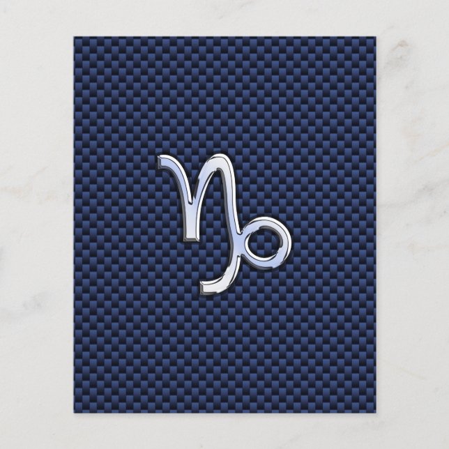Capricorn Zodiac Sign Marine Stil mit blauen Kohle Flyer (Vorne)