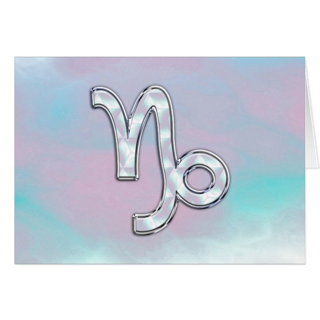 Capricorn Zodiac Sign on Mother Pearl Style (Vorderseite (Horizontal))