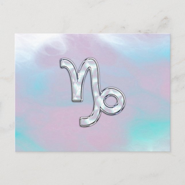 Capricorn Zodiac Sign on Mother Pearl Style Postkarte (Vorderseite)