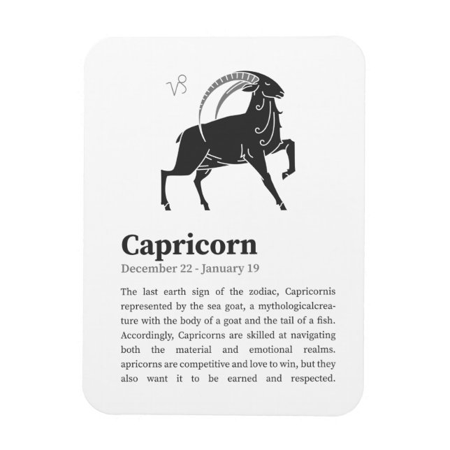 Capricorn Zodiac Sign Poster Magnet (Vertikal)