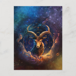 Capricorn Zodiac Sign Watercolor Design Postkarte