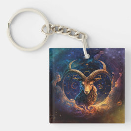 Capricorn Zodiac Sign Watercolor Design Schlüsselanhänger