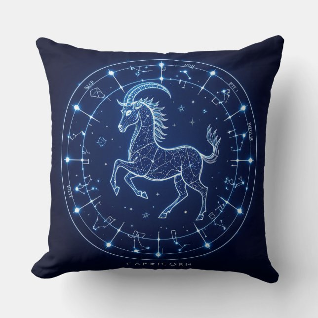Capricorn-Zodiac-Signalleustration Kissen (Vorderseite)