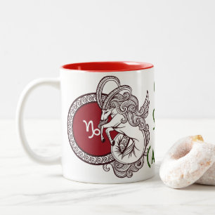 Capricorn zodiac signiert personalisierte Kaffee-T Zweifarbige Tasse