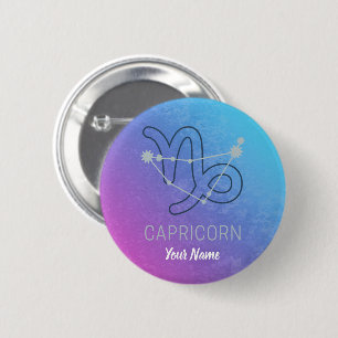 Capricorn Zodiac Star Sign Horoscope Constellation Button