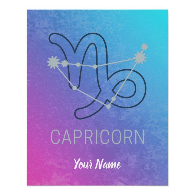 Capricorn Zodiac Star Sign Horoscope Constellation Poster (Vorderseite)
