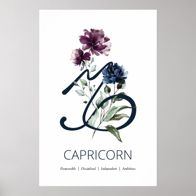 Capricorn Zodiac Star Zeichenkunst drucken Poster (Vorne)