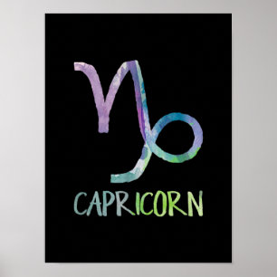 Capricorn Zodiac Symbol Astrologie Sea Goat Gesche Poster