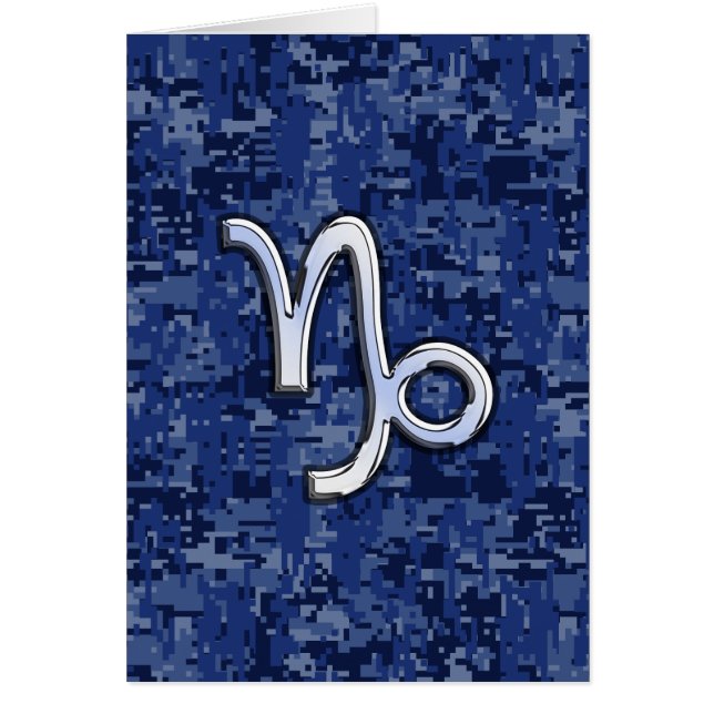 Capricorn Zodiac-Symbol auf Blue Digital-Camouflag (Vorne)
