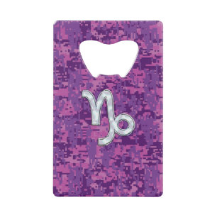Capricorn Zodiac-Symbol auf der Fuchsia Digitalen Geldbeutel Flaschenöffner