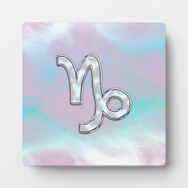 Capricorn Zodiac Symbol auf der Mutter von Pearl N Fotoplatte (Vorderseite)