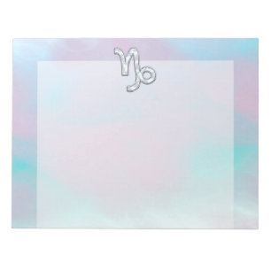 Capricorn Zodiac Symbol auf der Mutter von Pearl N Notizblock