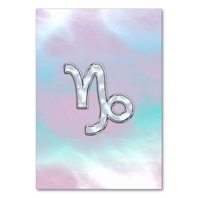 Capricorn Zodiac Symbol auf der Mutter von Pearl N Tischnummer (Vorderseite)