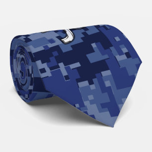Capricorn Zodiac Symbol Blue Digital Camouflage Krawatte