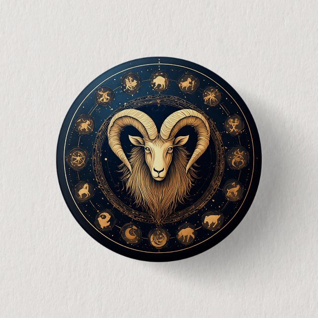 Capricorn-Zodiac-Symbol Button (Vorderseite)