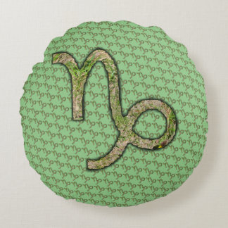 Capricorn Zodiac Symbol Element von K Yoncich Rundes Kissen