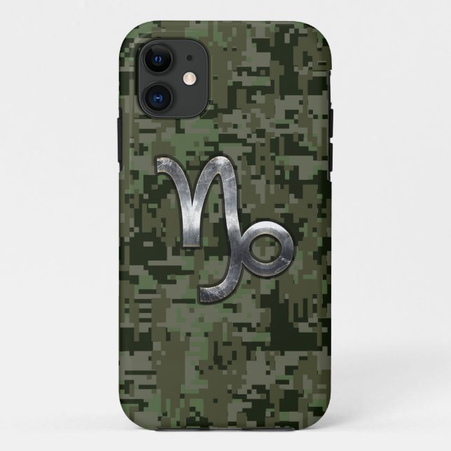 Capricorn Zodiac Symbol Green Digital Camouflage Case-Mate iPhone Hülle (Rückseite)