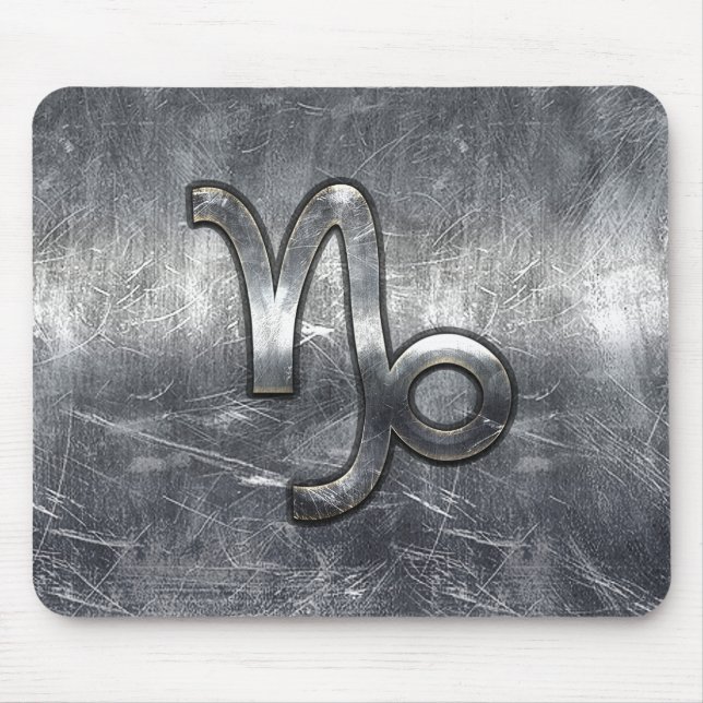 Capricorn Zodiac Symbol Industrial Style Mousepad (Vorne)