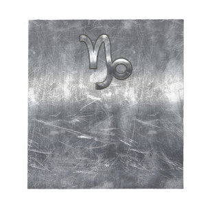 Capricorn Zodiac Symbol Industrial Style Notizblock