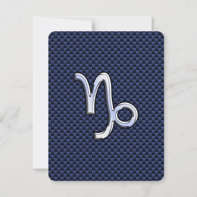 Capricorn Zodiac Symbol Navy Blue Carbon Fibre (Vorderseite)