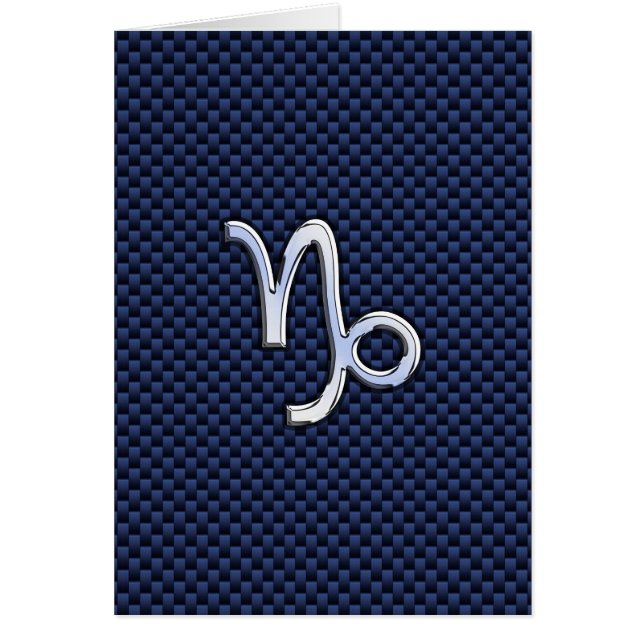 Capricorn Zodiac Symbol Navy Blue Carbon Fibre (Vorne)
