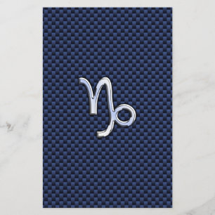 Capricorn Zodiac Symbol Navy Blue Carbon Fibre Flyer