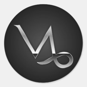 Capricorn - Zodiac-Symbol Runder Aufkleber