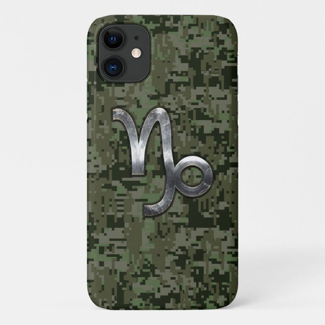 Capricorn Zodiac Symbol Woodland Camouflage Case-Mate iPhone Hülle (Rückseite)