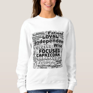 Capricorn Zodiac Word Cloud Inspiration Frauen Sweatshirt