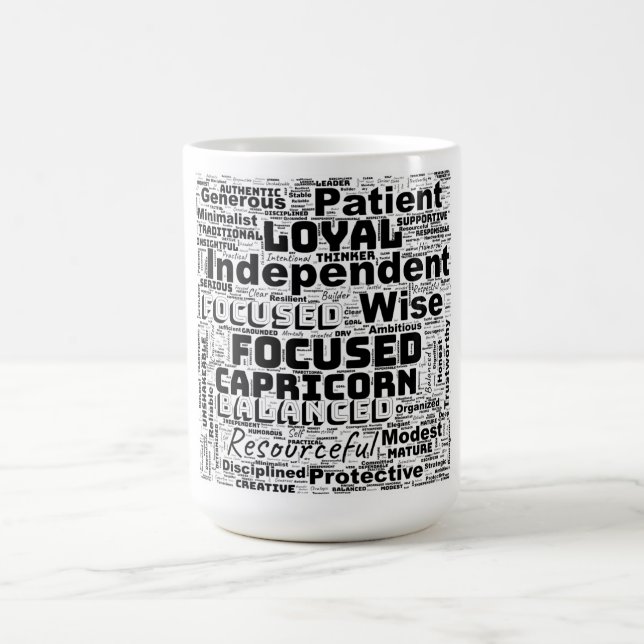 Capricorn Zodiac Word Cloud Inspiration Kaffeetasse (Mittel)
