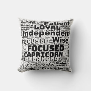 Capricorn Zodiac Word Cloud Inspiration Kissen