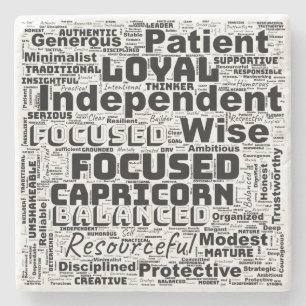 Capricorn Zodiac Word Cloud Inspiration Steinuntersetzer