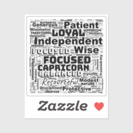 Capricorn Zodiac Word Cloud Inspiration Vinyl Aufkleber