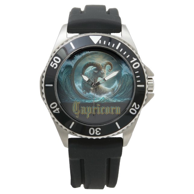 Capricorn-Zodiac-Zeichen Armbanduhr (Vorderseite)
