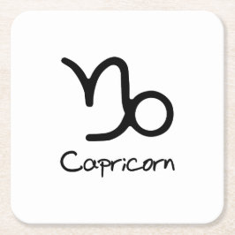 Capricorn Zodiac Zeichen auf weißem Hintergrund Rechteckiger Pappuntersetzer