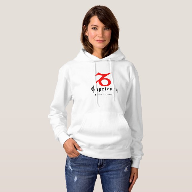 Capricorn-Zodiac-Zeichen Hoodie (Vorne ganz)