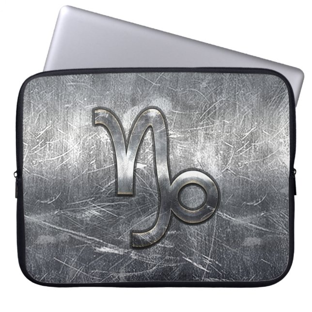 Capricorn Zodiac-Zeichen in Grunge-Not-Stil Laptopschutzhülle (Vorderseite)
