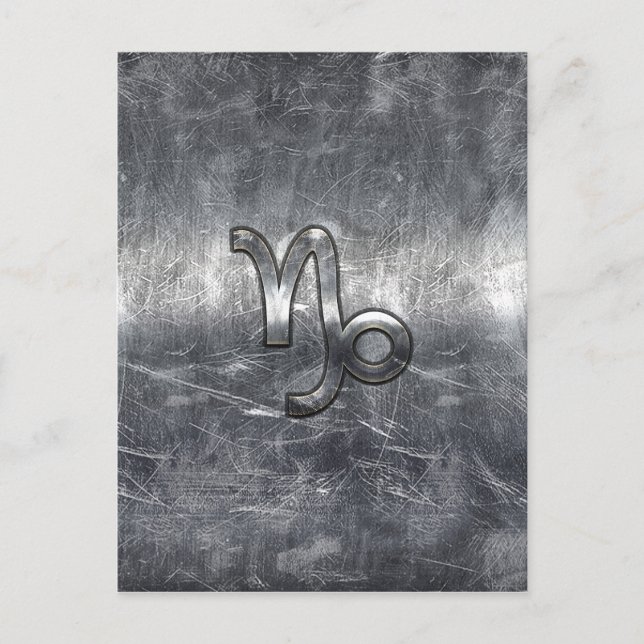 Capricorn Zodiac-Zeichen in Grunge-Not-Stil Postkarte (Vorderseite)