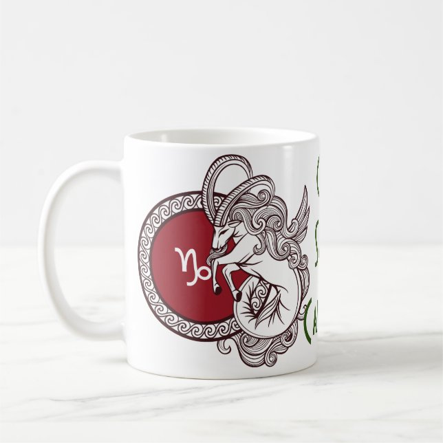 Capricorn zodiac-Zeichen personalisiert Kaffeetasse (Links)