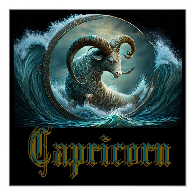Capricorn-Zodiac-Zeichen Poster (Vorderseite)