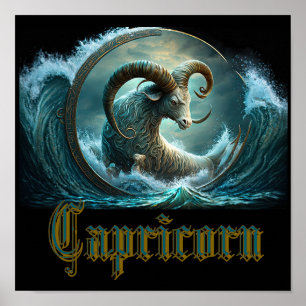 Capricorn-Zodiac-Zeichen Poster