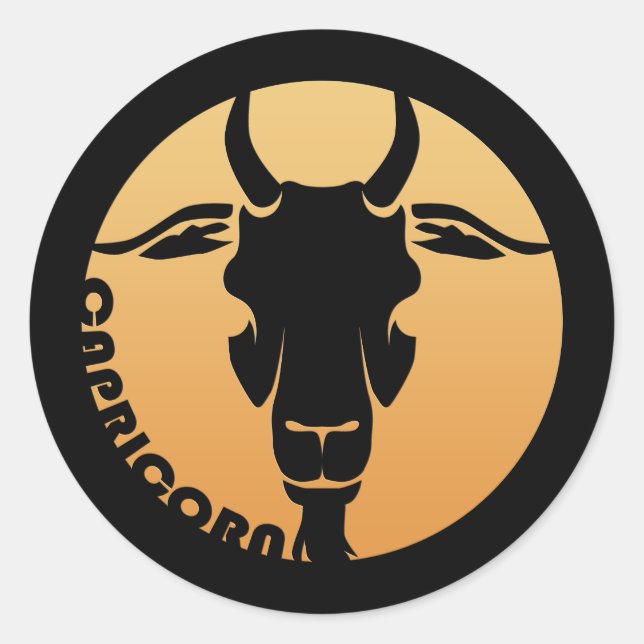 Capricorn-Zodiac-Zeichen Runder Aufkleber (Vorderseite)